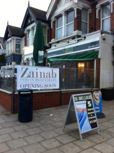 Zainab Indian restaurant Bye bye the Green, hello Zainab